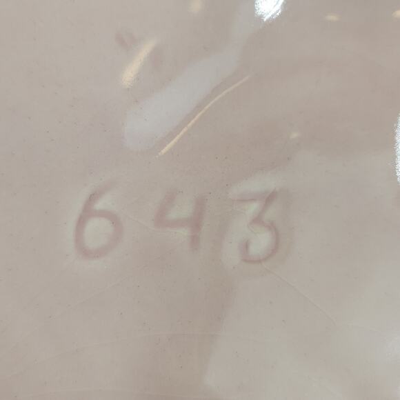 Majolica Pink Cabbage Leaf Serving Bowl Dish Ceramic Replacement Valentine 12" - Picture 7 of 9